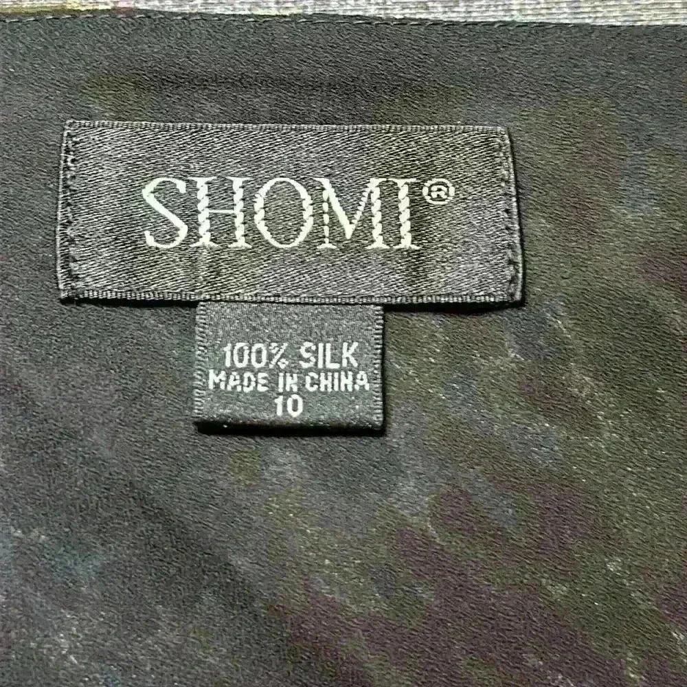 Shomi Vintage 100% Silk V-Neck Asymmetrical MultiColored Dress Women’s Size 10 - Picture 8 of 12